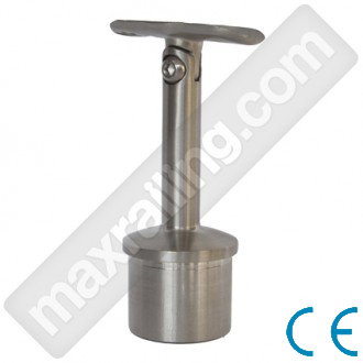   Връзка /люлка/ за тръба ф42,4х2мм. с променлив ъгъл към тръба 42,4мм. Неръждаема стомана AISI 304. Сатенирана.