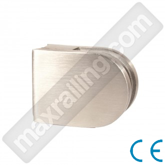 Държач за стъкло от 8мм до 8,7мм. към тръба ф42,4мм. Неръждаема стомана AISI 304. Сатенирана.