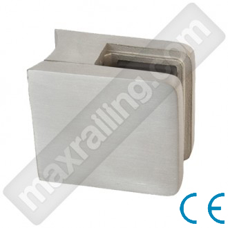  Държач за стъкло от 6мм. до 10,76мм. към тръба Ø42,4мм. Неръждаема стомана AISI 304. Сатенирана.