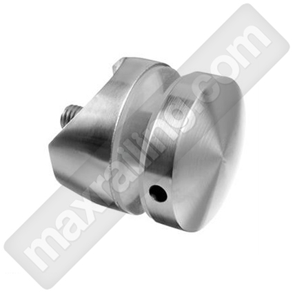 Държач Ø50мм. за стъкло(8.20мм.) към тръба Ø42,4мм. Неръждаема стомана AISI 304. Сатенирана.